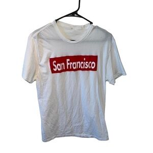 San Francisco White And Red Short Sleeve Tee Shirt